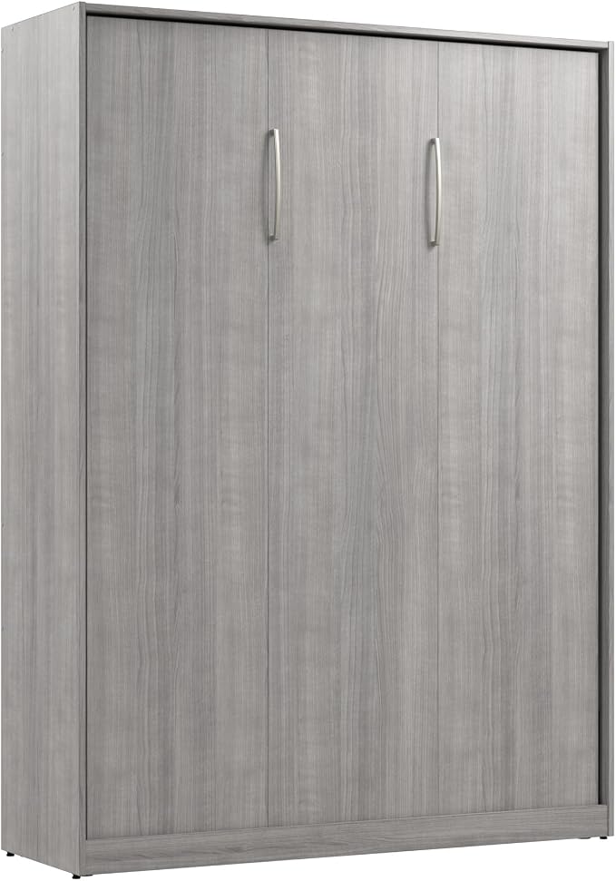 Bestar Full Murphy Bed, Platinum Gray, Claremont, 59W | Dual piston mechanism; for guest room or multipurpose space