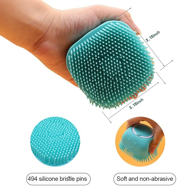 Pets Bath Brush | Scrubber for Bath | Dog Shampoo Brush | Dog Washing/Shower Brush, Suitable for Short/Long Haired Dogs,bathing dog brush (Blue)