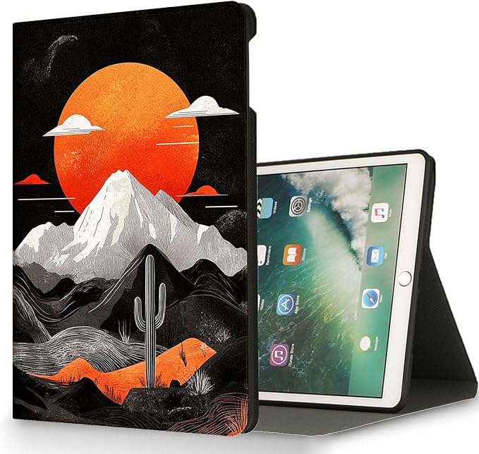for Microsoft Surface Pro 11/10/9-13" 2024/2022 Tablet Case,Auto Wake/Sleep,Adjustable Stand Protective Cover - Sunset Mountain Art