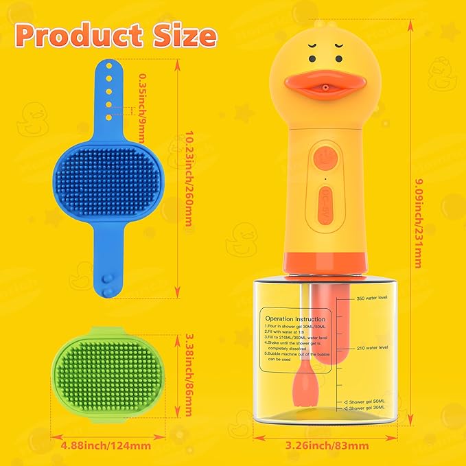 Homrich Electric Dog Soap Dispenser, Automatic Dog Cleaning Foam Machine, Dog Shampoo Sprayer with Brush for Dog and Cat Bathing, Shampoo Foamer for Pet Bathing, Bathroom, Kitchen Sink