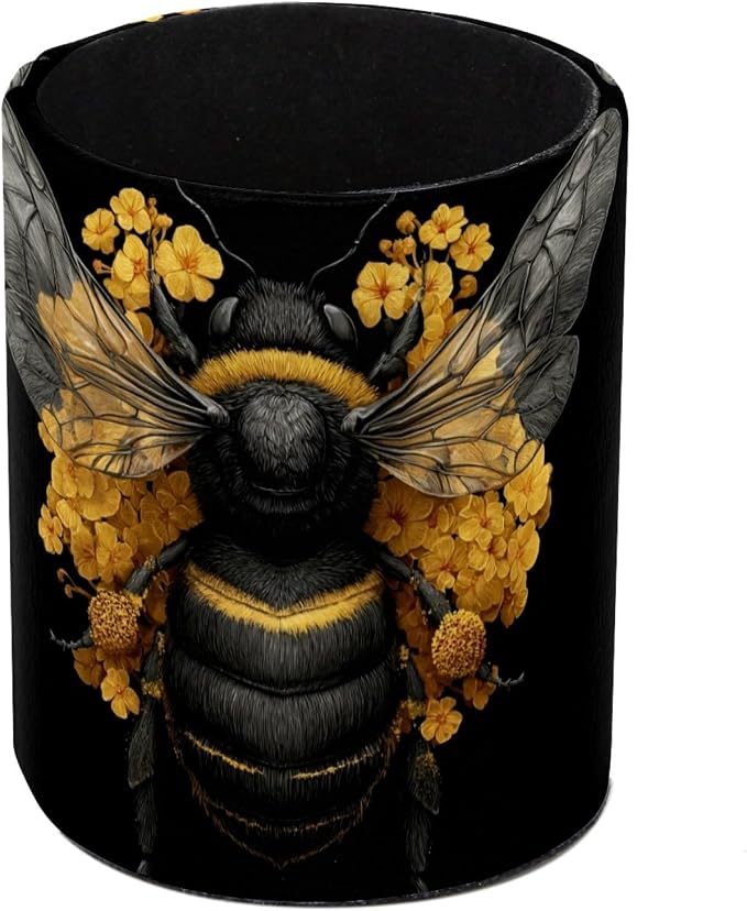 Bee Pen Holder, Pencil Cup Marker Brush Holder Desk Storage Case, Desktop Organizer for School Office Home Supplies