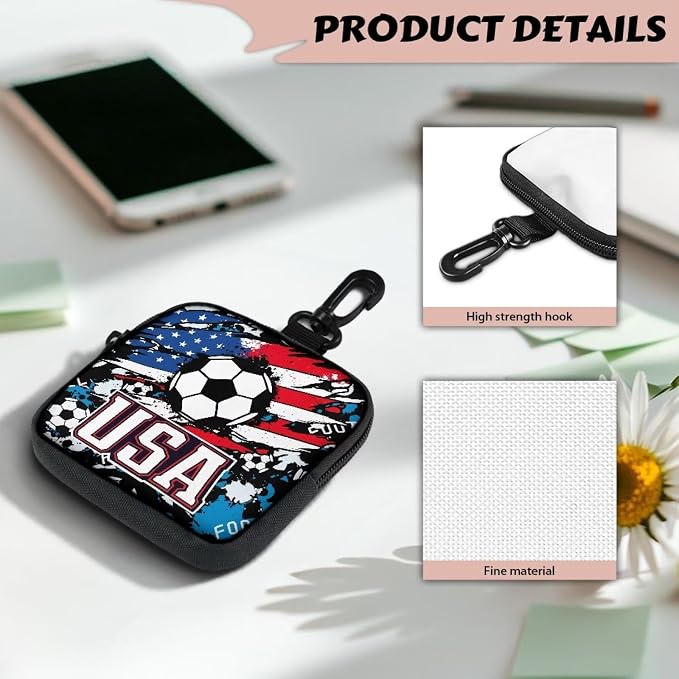 Dog Treat Pouch for Pet Walking and Training with Carabiner Zipper Design Small Dog Training Treat Bag Pack Holder for Puppy Snack Dispenser American Soccer USA Graffiti