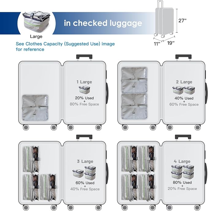 Stow-N-Go Portable Hanging Travel Shelves, Packing Organizer for Luggage. Carry on Closet with Hanger for Clothes. Expandable Packing Cube. Travel Essentials, Light Gray - L