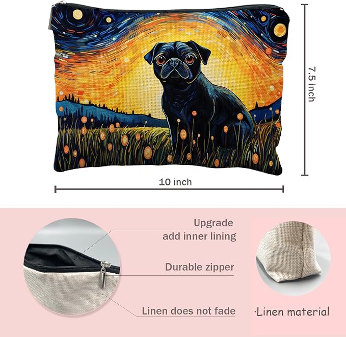 Pug Makeup Bag - Pug Gifts for Women & Lovers