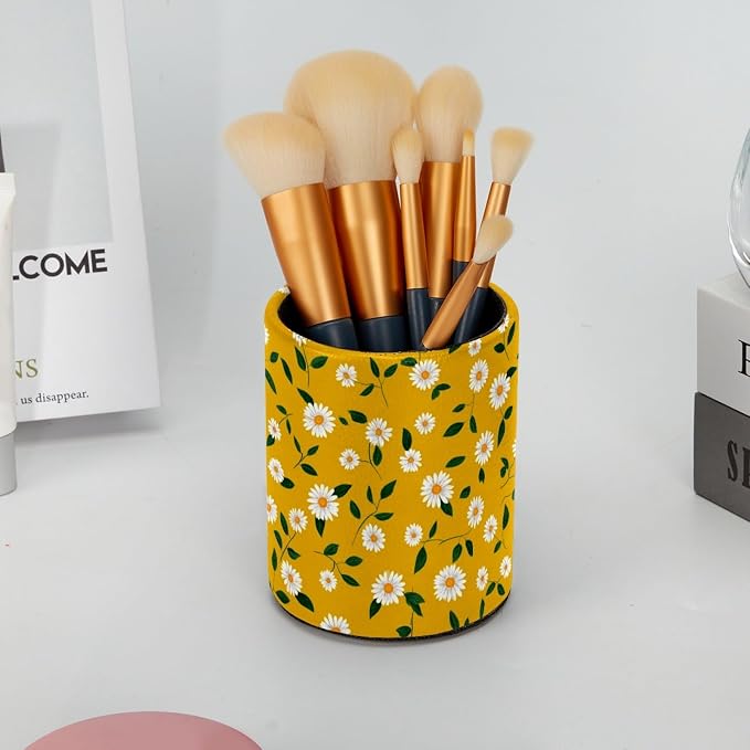 Daisy Pen Holder, Pencil Cup Marker Brush Holder Desk Storage Case, Desktop Organizer for School Office Home Supplies