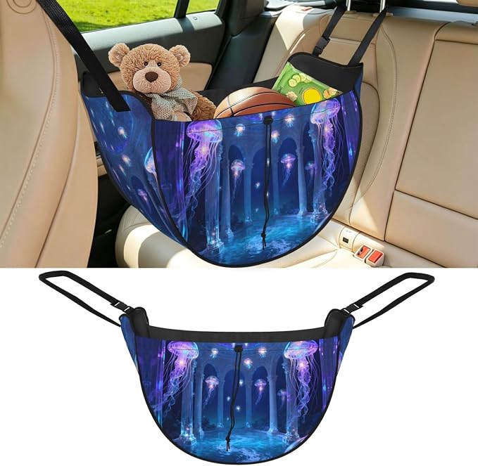 Jellyfish Palace Car Seat Organizer-Backseat Storage Bag for Travel | Waterproof Durable. Holds Snacks Gear Essentials. Fits Most Cars.
