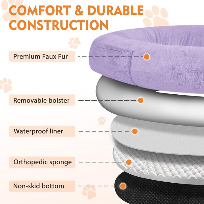 Human Dog Bed,71"x45"x14" Human Size Giant Dog Bed for Adults and Pets,Washable Faux Fur Cover Napping Orthopedic Bean Bag Bed for Humans with Blanket and Pillow,Purple