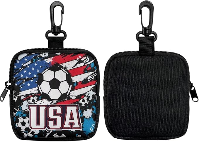Dog Treat Pouch for Pet Walking and Training with Carabiner Zipper Design Small Dog Training Treat Bag Pack Holder for Puppy Snack Dispenser American Soccer USA Graffiti