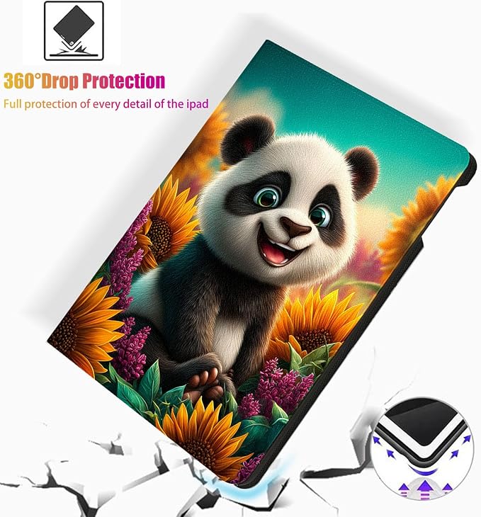 for Samsung Galaxy Tab A 8.4 Model T307 Tablet Case,Auto Wake/Sleep,Adjustable Stand Protective Cover - Sunflower Butterfly Art