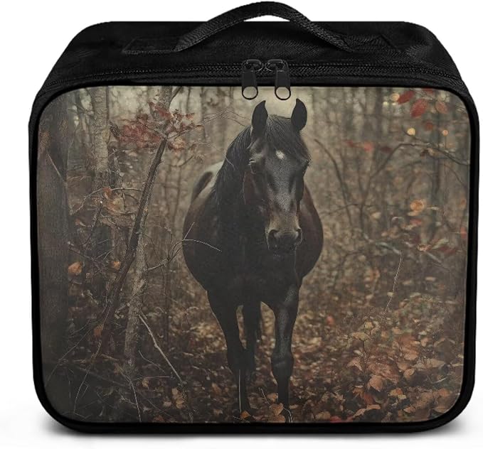 Rnyleeg Horse Hunting Empty First Aid Kit Organizer Large Capacity First Aid Bag with Handle Waste Resisitant Emergency Medical Kit for Home