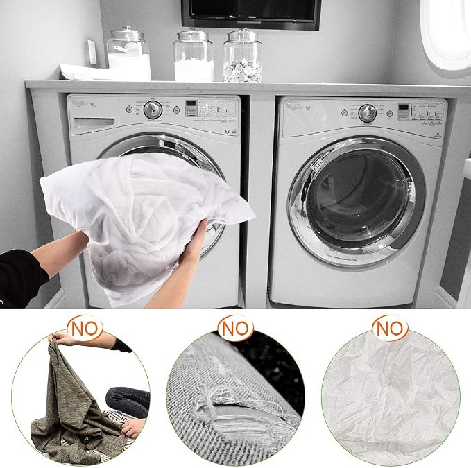 OTraki 2 Pack Extra Large Laundry Mesh Bag 43 x 35 Inch Mesh Laundry Bag Zippered Big Net Bag for Blanket Sweater Coat Bedding Sheet in Home Dorm Hotel Don't Drying, Melting 140-176℉, White | Zippered Big Net Bag for Blanket Sweater Coat Bedding Sheet ...