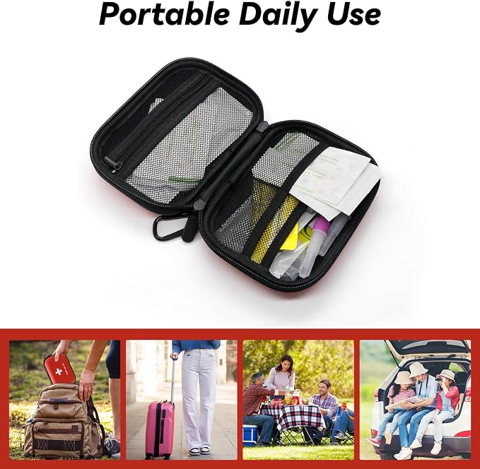 Faylapa Home Car Empty First Aid Bag, 6.2x4.7x1.9 inches Camping Waterproof Case for Travel, Boat, Office, Sports, Hiking, Outdoor (Bag Only)
