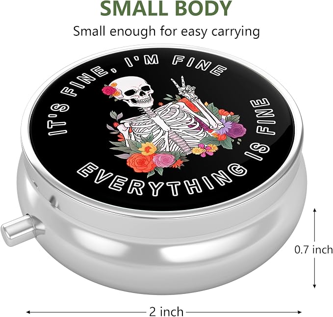 Pill Box, Small Pill Case for Purse & Pocket, Travel Medicine Organizer | Cute Travel Medicine Organizer, Portable Medicine Container Holder to Hold Vitamins, Medication, Fish Oil & Supplement