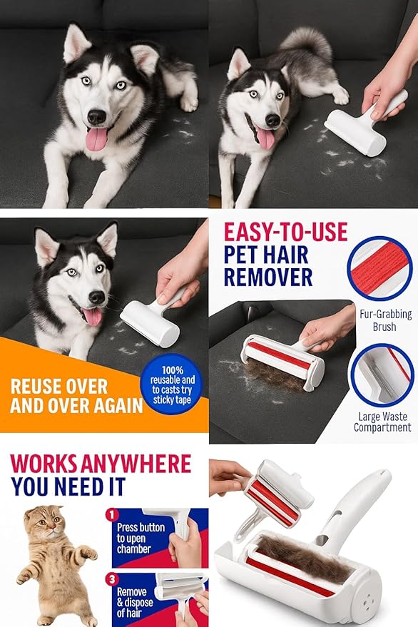 Pet Hair Remover Roller- Reusable Lint
