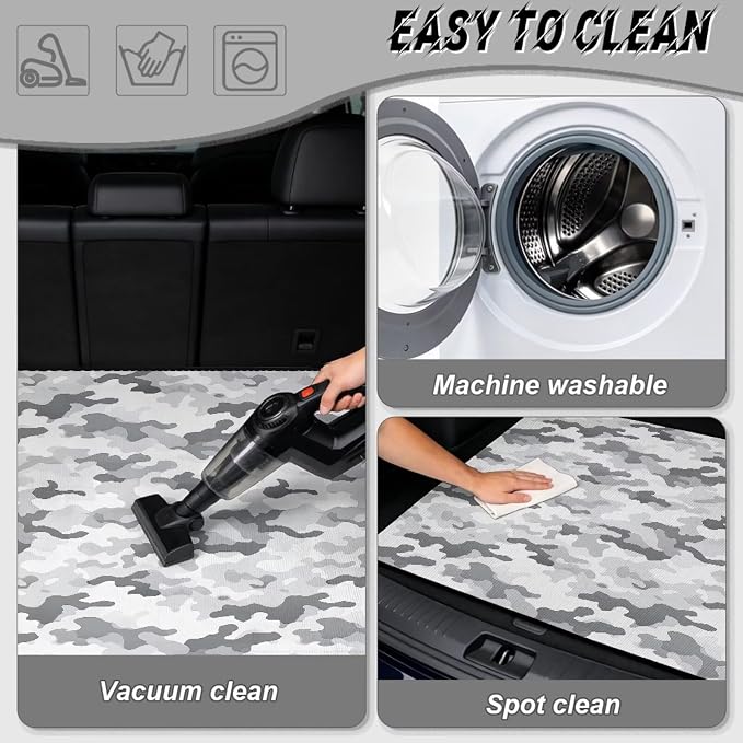 Howilath Gray Camo Car Trunk Mat All Weather Cargo Liner Non-Slip Rear Trunk Protection for SUV Sedan Truck Vehicle Interior Accessory