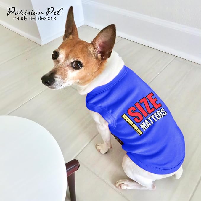 Parisian Pet Dog Shirt – 100% Cotton Shirts for Small Dogs – Blue Sleeveless Puppy Clothes – Lightweight and Breathable Pet Apparel – Soft Funny Dog Clothes - Stretchy T Shirts for Dogs