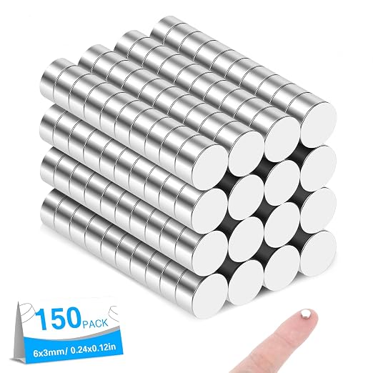 BEST CHOICE MAGNETS 150 Pack Small Magnets, 6x3mm Refrigerator Magnets | Rare Earth Magnets Neodymium Magnets for Crafts, Whiteboard, Kitchen Cabinet, 3D Printing