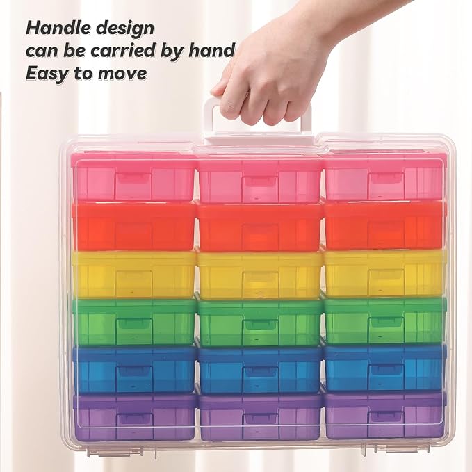 18 Pack Plastic Storage Box Arts & Crafts Storage Boxes & Organizers | Multifunctional Design,Stackable,See Through,Versatile Organization,Space-Saving,Durable,Dust Protection