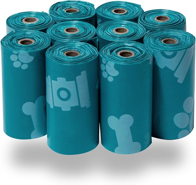 Best Pet Supplies Poop Bags for Dogs - Assorted Colors, 150 Count | Scented, Leak-proof, Easy-Tear perforations, 15 Thick Bags per roll, Outdoor Walking & Travel, Fits Standard Holders
