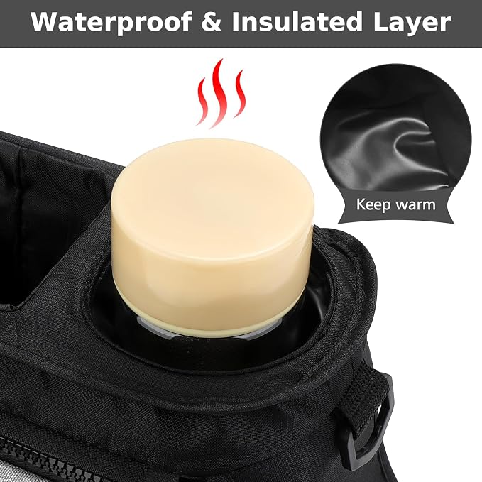 Accmor Universal Stroller Organizer with Insulated Cup Holder Detachable Phone Bag and Shoulder Strap,Stroller Bag Caddy Organizer for Uppababy, Baby Jogger, Britax Strollers