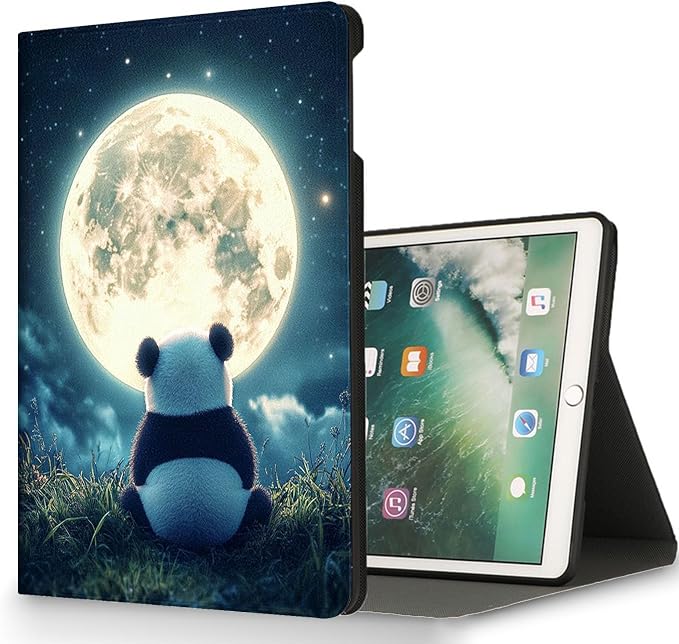 for Microsoft Surface Go 4/3/2/1-10.5" 2021 Tablet Case,Auto Wake/Sleep,Adjustable Stand Protective Cover - Panda Moon