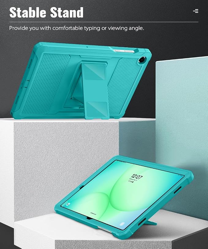 MoKo Shockproof Case Fit Samsung Galaxy Tab A11+ Plus/ A9+ 11 Inch | with Screen Protector, Heavy Duty Shockproof Protective Case, Bondi Blue