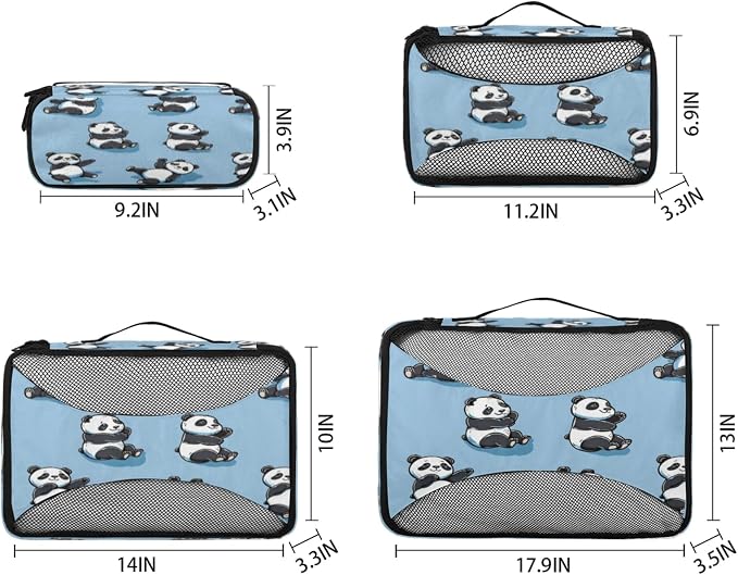 Packing Cubes for Travel, Cute Panda Travel Luggage Packing Organizers for Women Men, Large Custom Toiletries Bag for Cosmetics Toiletries, Cartoon Panda