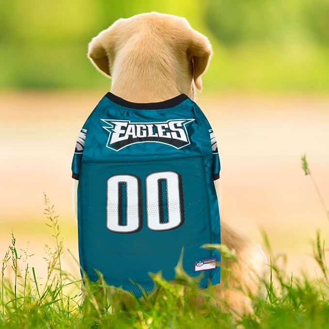 Pets First NFL Philadelphia Eagles Dog Jersey, Size Small, Football Shirt Costume for Pet, Dog Sports T-Shirt, NFL Team Clothing for Cats, Licensed Pet Apparel Available in 7 Sizes and 32 Teams