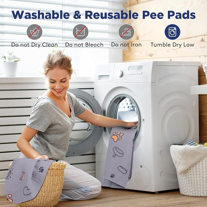 FURTIME Washable Pee Pads for Dogs, Super Absorbent, 2 Pack 34"x36" Purple | Reusable Puppy Pads Pet Training Pads, 100% Waterproof Non-Slip Puppy Pee Pad Whelping Dog Playpen Crate Mat for Potty