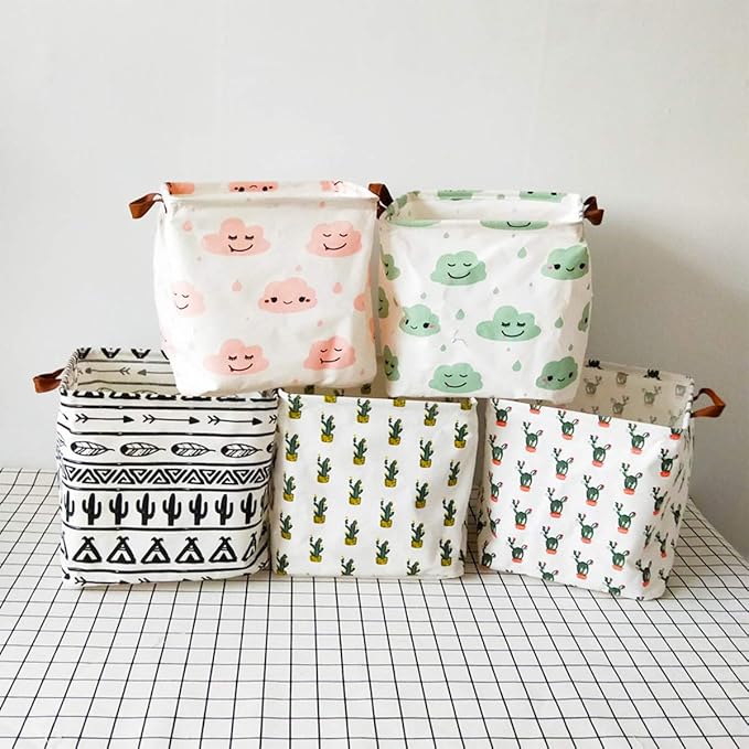 Storage Basket Fabric Organizer Bin for Toys, Books, Clothes, Pets,Perfect for Bedroom/Office/Nursery/Shelves (Black)