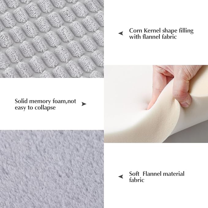 BVAGSS Dog Bed Mat,Reversible Crate Pad, Memory Foam Beds, Soft Warm Pet Cushion for Small Medium Dogs, Washable Pet Sleeping Mattress Kennel Bed Pad XH079 (30''x20''x1.6'',Grey)