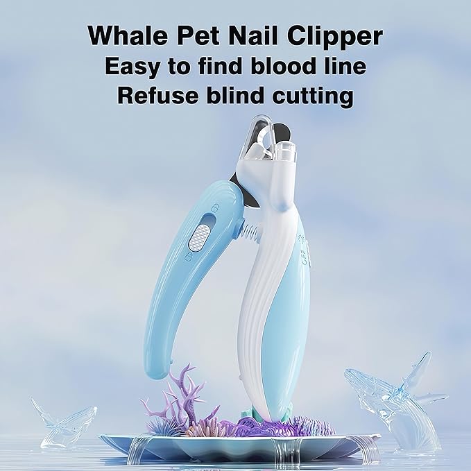 Cat & Dog Nail Clippers with LED Light, Illuminates Nail Bloodline to Prevent Overcutting, Pet Nail Trimmer with Safety Guard & Built-in Nail Catcher for Dog Cat Rabbit Small Animals(CoffeeBrown)