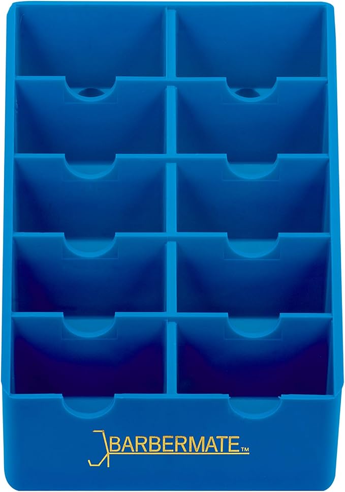 BarberMate® Blade Rack Storage Tray - Holds 10 Clipper Blades (Blue)