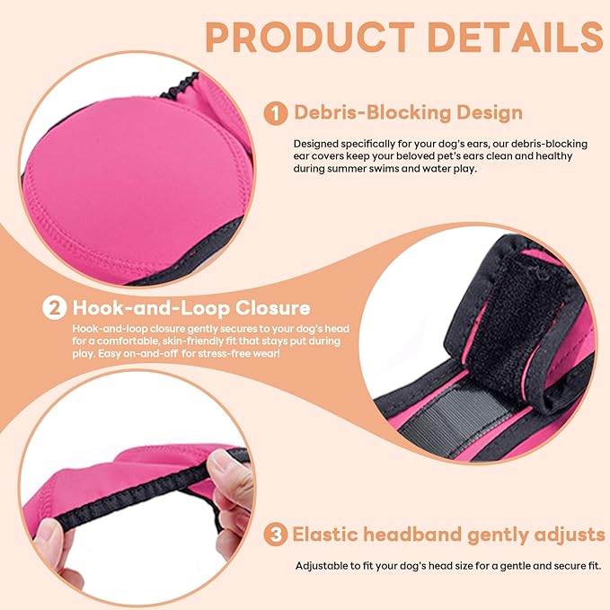 Dog Ear Muffs Noise Protection, Water-Resistant, No-Shake Ear Muffs for Grooming, Bathing, Swimming & Noise Relief