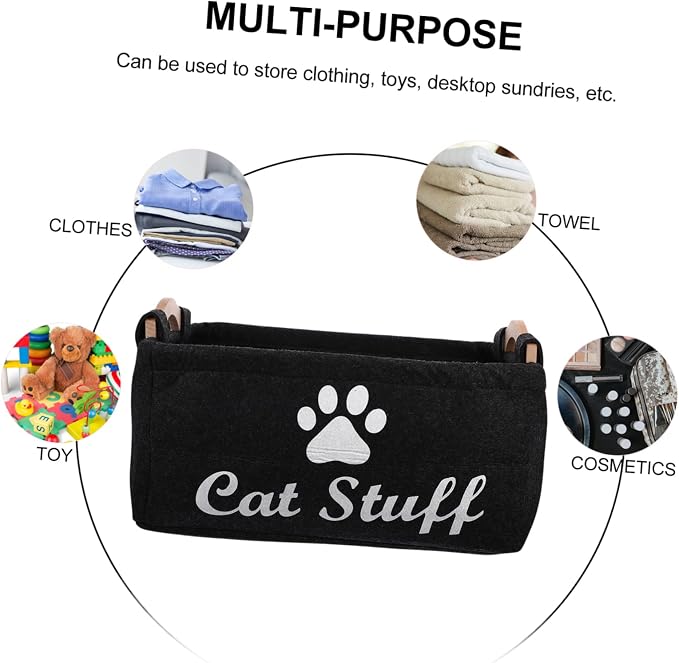 Luxury Felt Storage Box Pet Toy Storage Puppy Toy Basket Bin Sundries Basket Home Decor Elegant Organizer