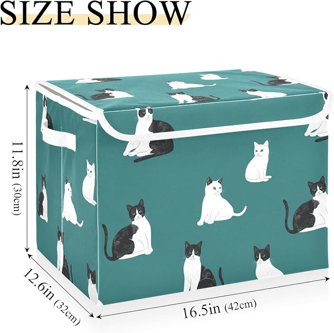 Beauty Manx Cats Teal Storage Container Bins For Organizing Stackable for Clothes Study Room