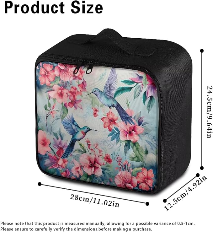 Rnyleeg Empty First Aid Bag for Home First Aid Kit for Car Travel Medical Kit Outdoor Sports Hiking Camping Survival Bag Floral Hummingbird