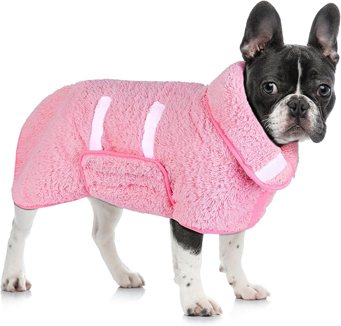 Dog Bathrobe Super Absorbent Dog Towels Large Quick Drying Robes for After Bath Soft Adjustable Warm Keeping Dogs Towel(S-XXL)