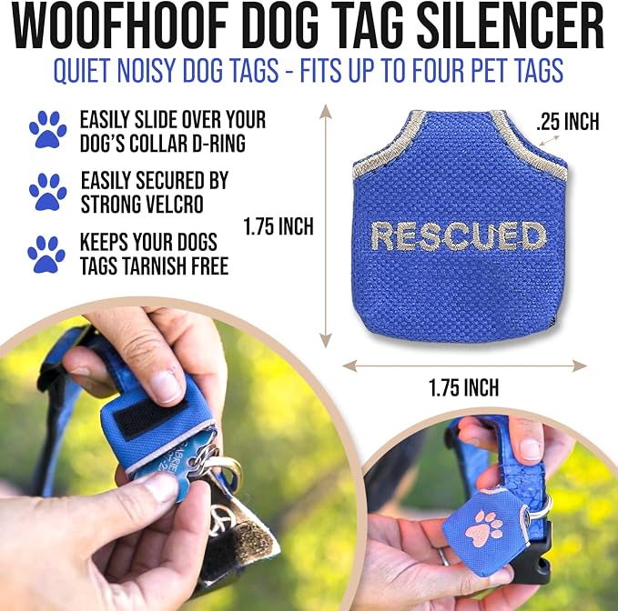 Woofhoof Dog Tag Cover (Blue Rescued)