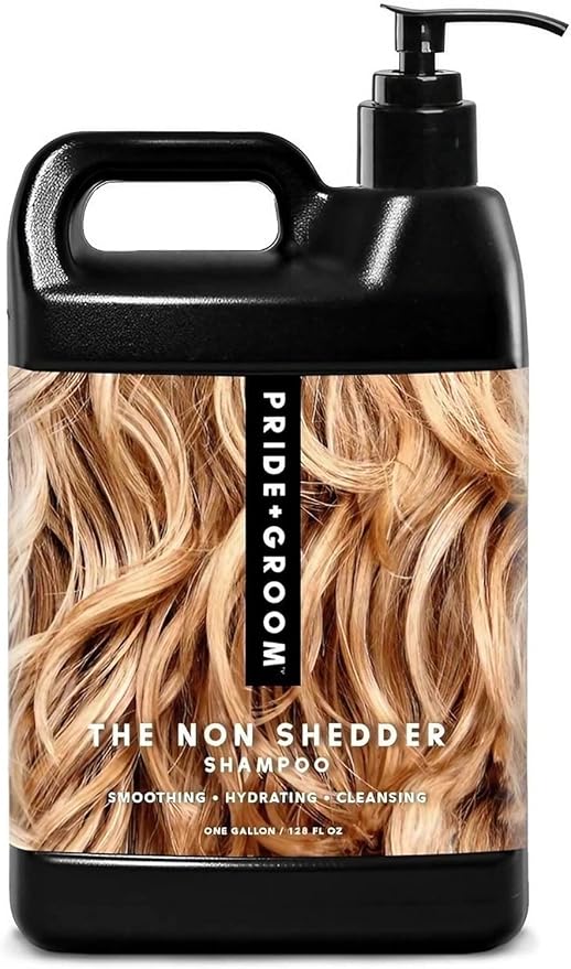 Pride and Groom The Non Shedder | Dog Grooming Shampoo For Doodles and Dogs that Do Not Shed | Tearless All Natural Body Wash with Essential Oils & Coat-Specific Ingredients that Enhance Shine – 128oz