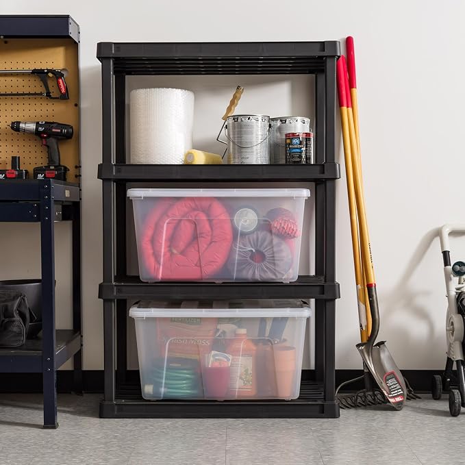 IRIS USA 2-Pack 94 Quart Storage Bins with Lids, Clear | Transparent design makes contents easy to find. Ideal for holiday décor, bulky items, and long-term storage. Nestable design