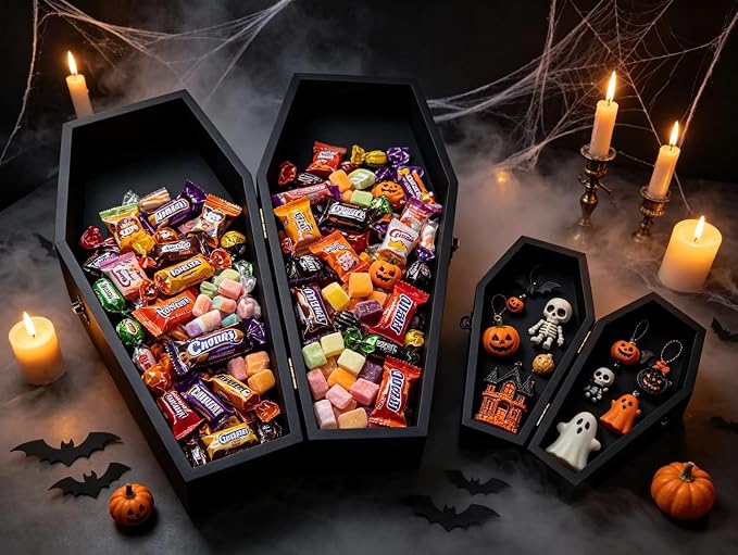 Big & small wooden casket, Creative Hobbies 11.9 Inch Pack of 2, Unpainted, Decorations, bird casket, Pet Urn, spooky craftsm for voodoo doll, miniature coffin for DIY