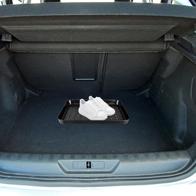 3pcs Black Plastic Boot Tray for Entryway Shoe Storage and Car Trunk | Lightweight, Easy to Clean, Portable Design, Suitable for Indoor Use, Kitchen Storage, Plants and Pet Feeding