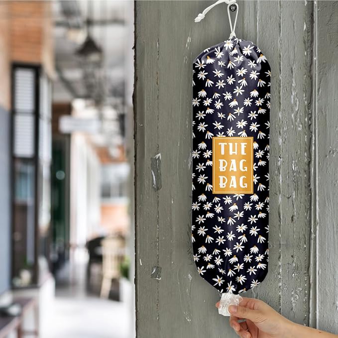 Daisy Grocery Bag Organizer - Plastic Bag Holders for Kitchen, Pantry, Laundry Room - Home Decor Gift for Women & Men