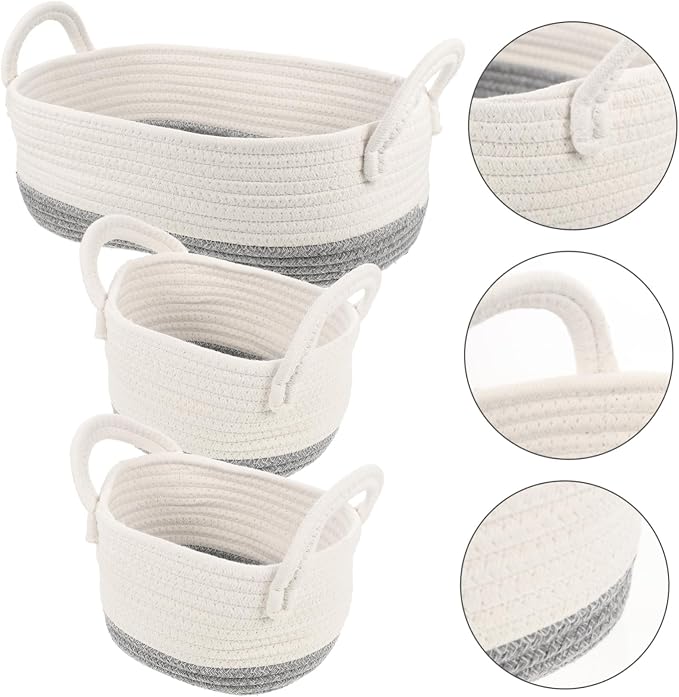 Generic Organizing Basket Dog Toy Bin Weave Rope Storage Cotton Storage Basket Portable for Pet Toy Organization