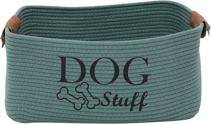 Morezi Dog Toy Basket Storage Large Bin Pet Puppy Toy Box in Cotton Rope Perfect for Organizing Pet Toys Blankets Leashes Clothing Doggie Stuff - Green