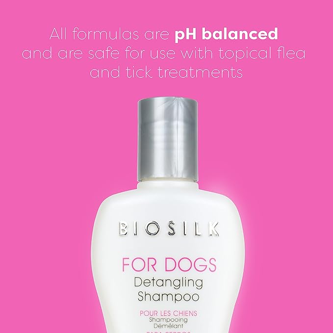 BioSilk for Dogs Silk Therapy Detangling Shampoo, Cleans and Moisturizes, Dematting Shampoo with Silk Proteins and Coconut Oil, No Parabens, pH Balanced, Made in USA, 12 Fl Oz - 6 Pack