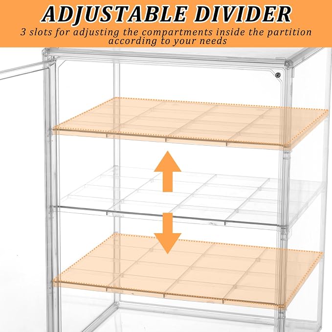 YEXEXINM 4 Layers Adjustable Clear Bread Storage Box for Kitchen Countertop,Large Bread Storage Container, 4 Layers Acrylic Pastry Display Case, Clear Boxes Bread Holder for Bread, Bagel, Muffins