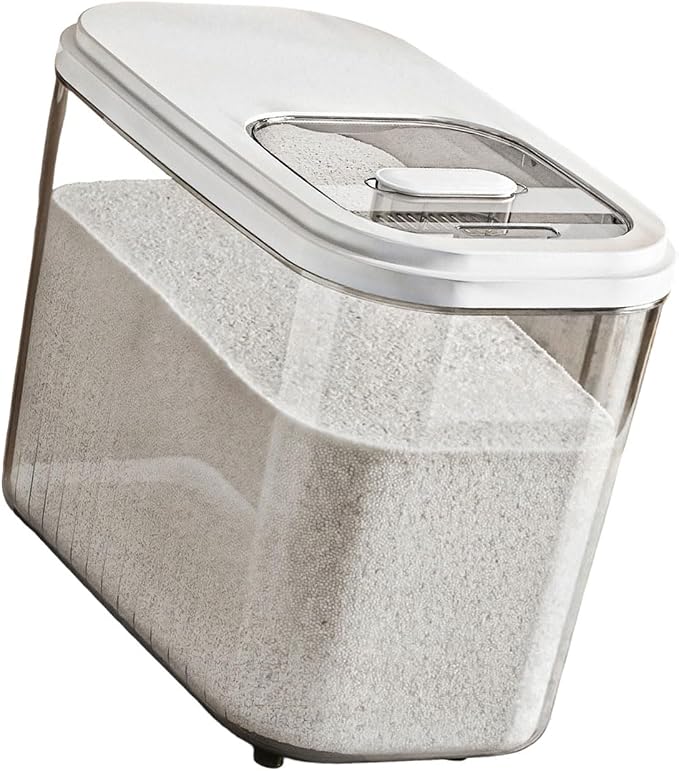 Kitchen Organiser with Sliding Cover Large Capacity Easy Designs Bin for Cereals and Pet Food Storage Slide Lid Rice Bucket