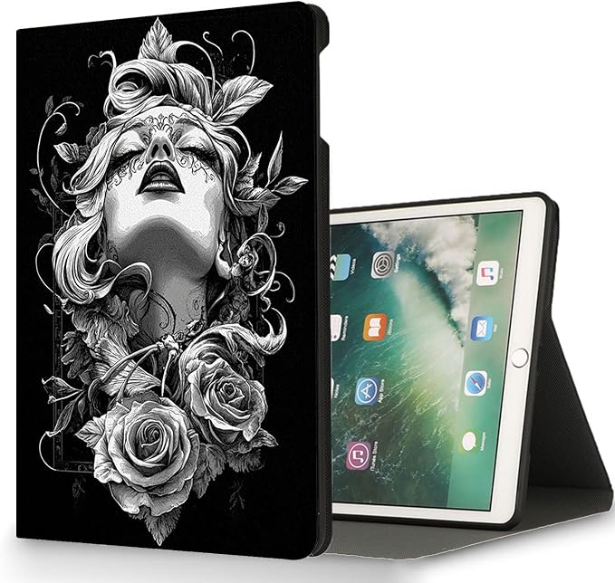 for Microsoft Surface Pro X/Pro X Plus-13 2019/2020/2021/2024 Tablet Case,Auto Wake/Sleep,Adjustable Stand Protective Cover - Girl Rose
